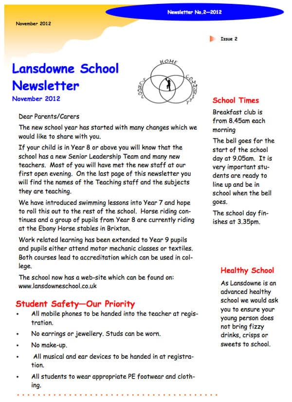 Lansdowne Newsletter